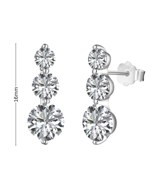 Hõbekõrvarõngad tsirkoonidega