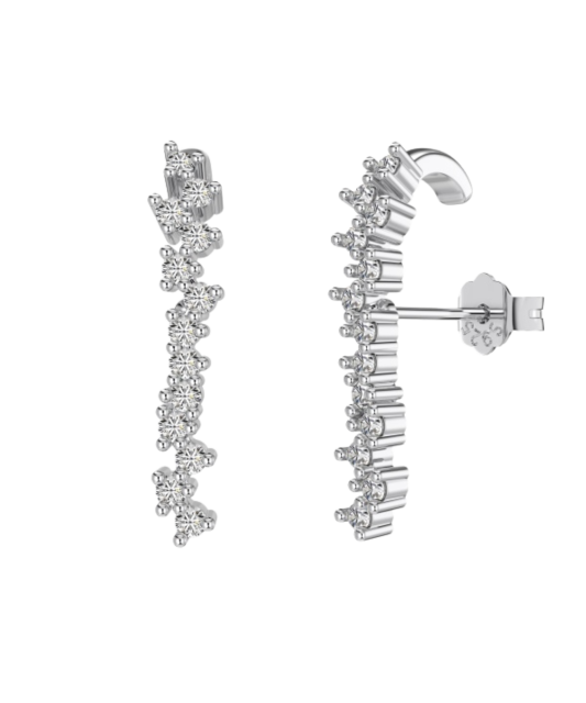 Hõbekõrvarõngad tsirkoonidega