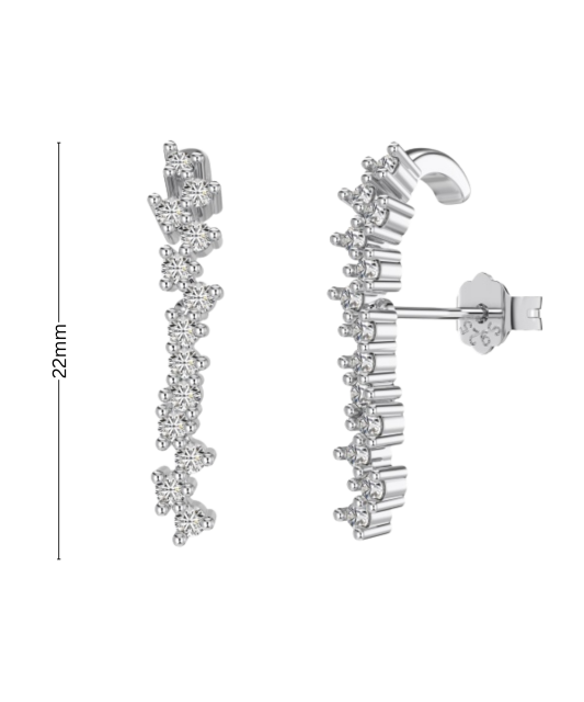 Hõbekõrvarõngad tsirkoonidega