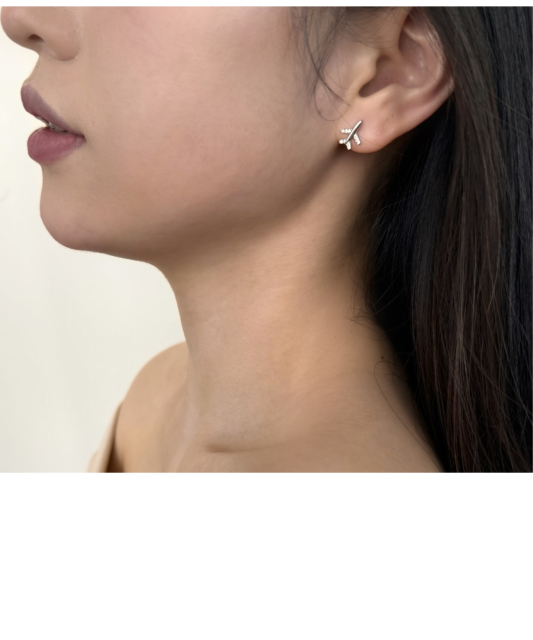 Hõbekõrvarõngad tsirkoonidega