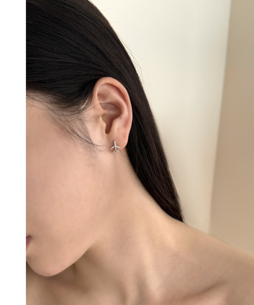 Hõbekõrvarõngad tsirkoonidega