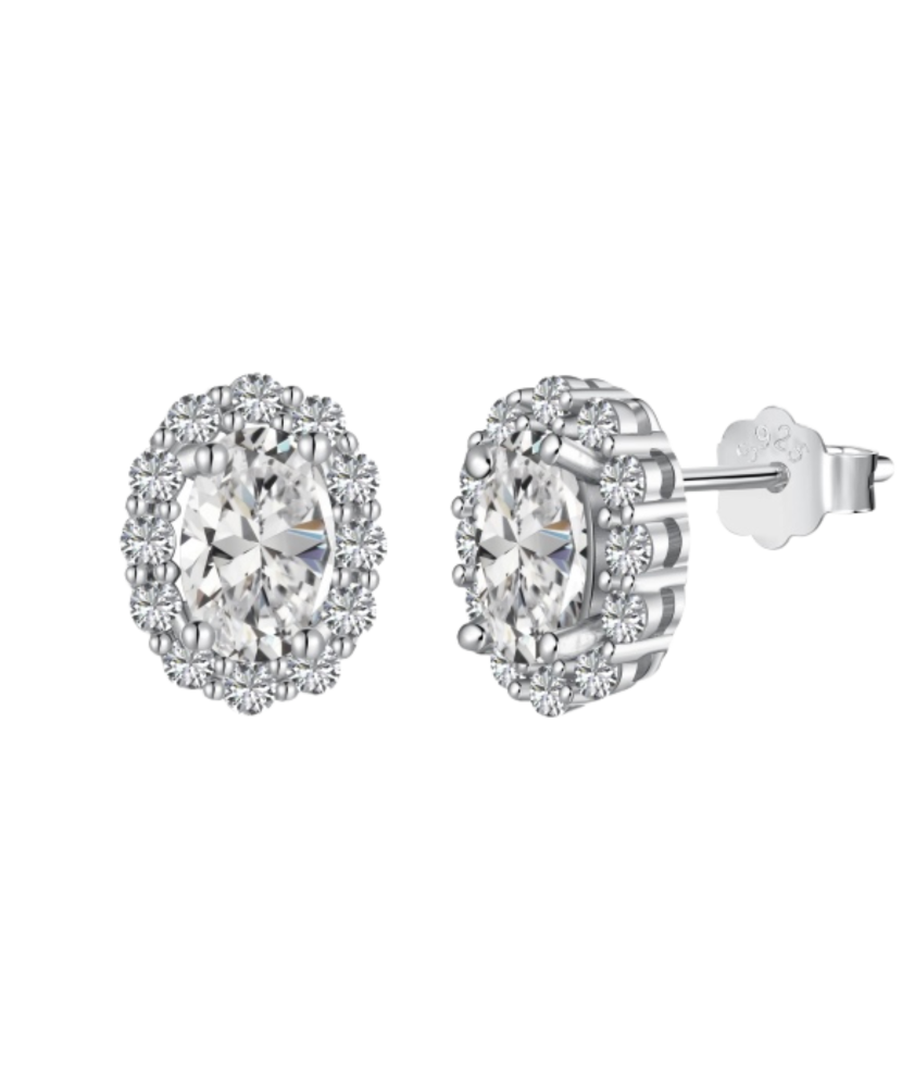 Hõbekõrvarõngad tsirkoonidega