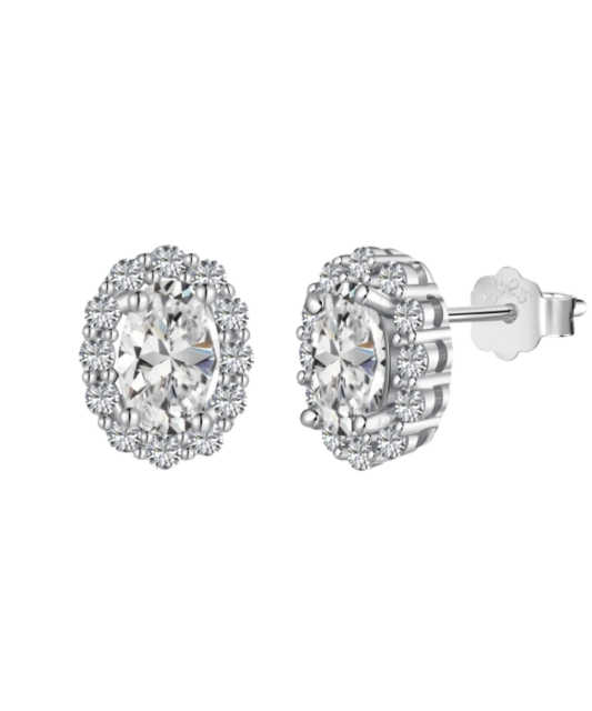 Серьги из серебра с цирконами