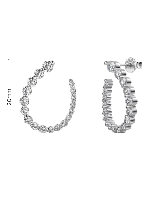 Hõbekõrvarõngad tsirkoonidega