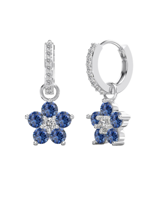 Серьги из серебра с цирконами