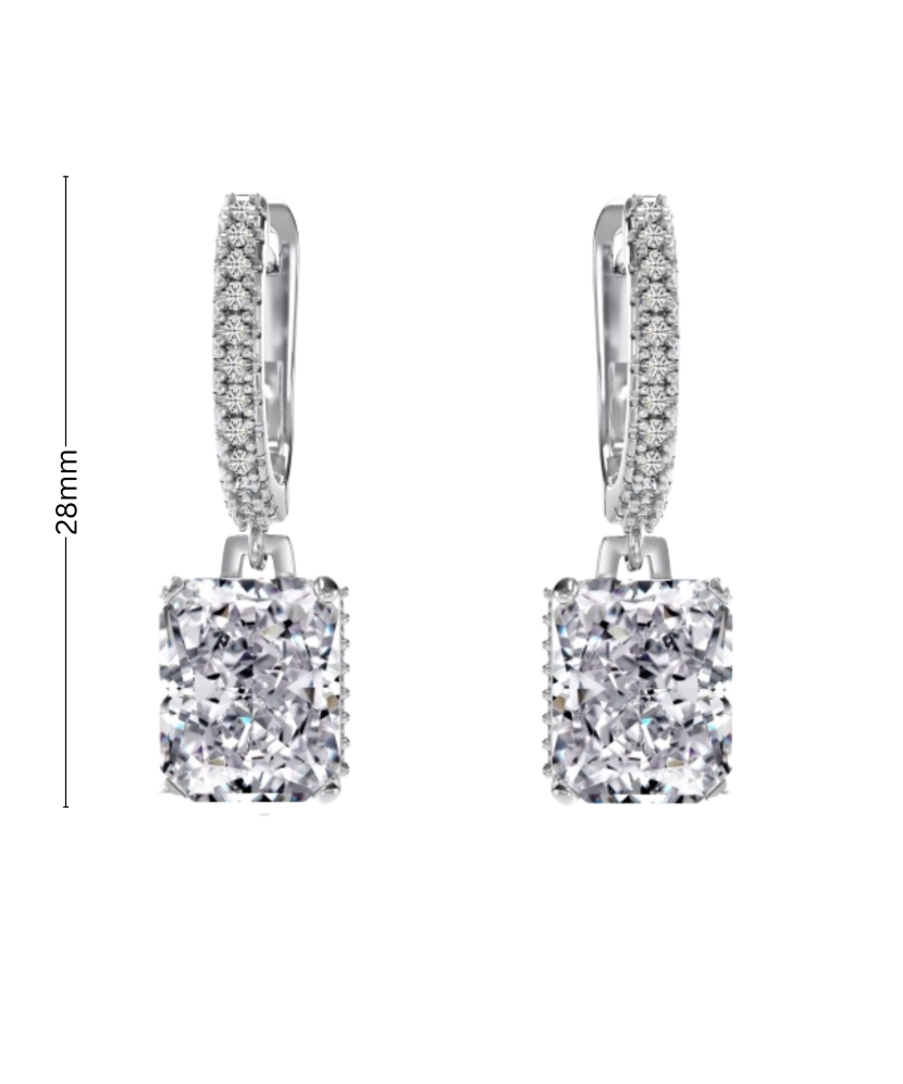 Hõbekõrvarõngad tsirkoonidega