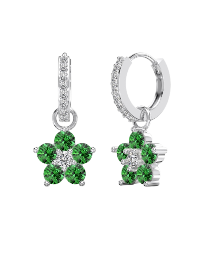 Hõbekõrvarõngad tsirkoonidega