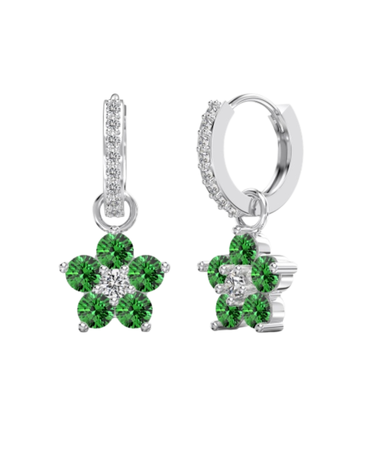 Серьги из серебра с цирконами