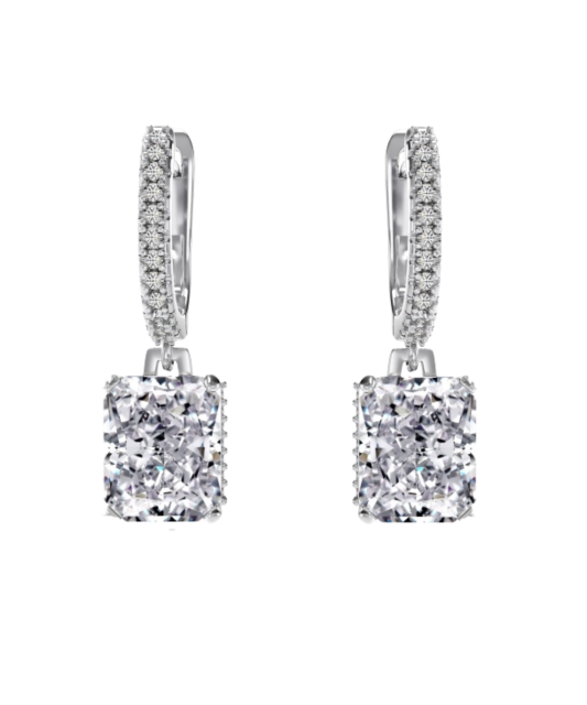 Hõbekõrvarõngad tsirkoonidega