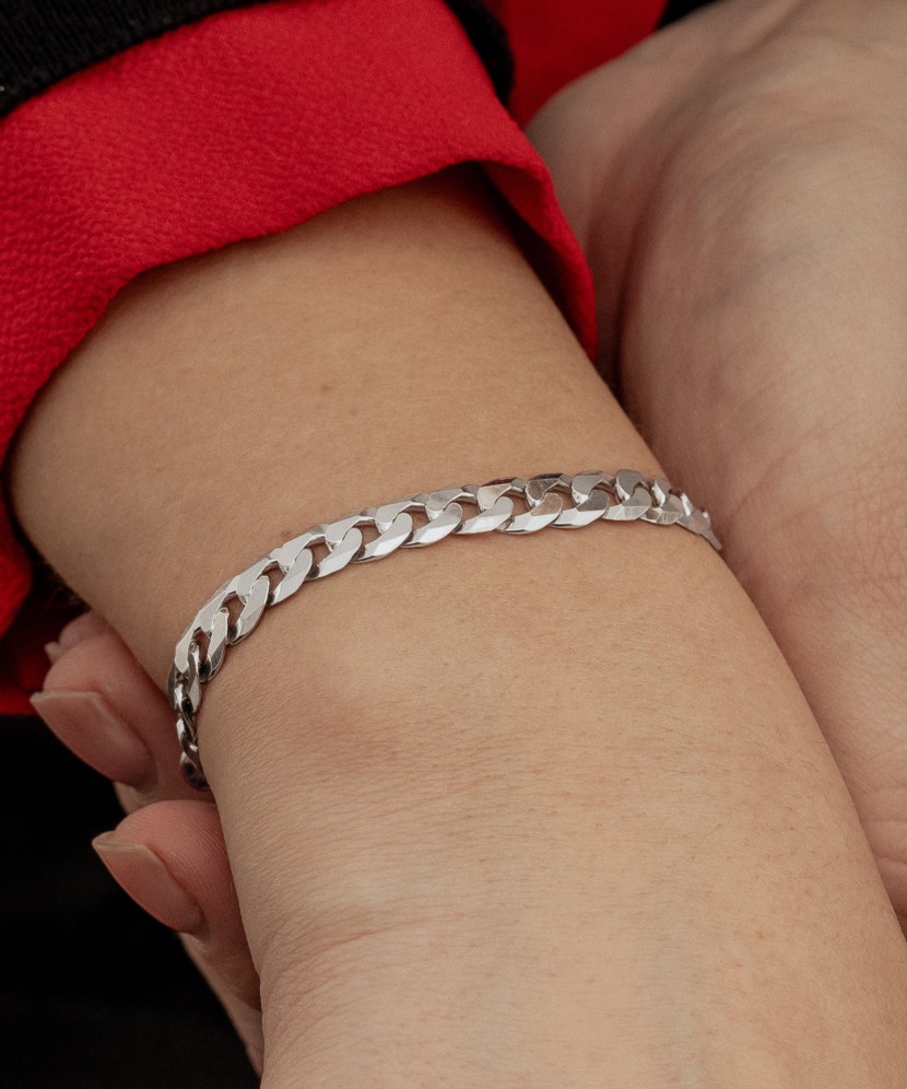 Серебряный браслет "Curb" 6.7mm
