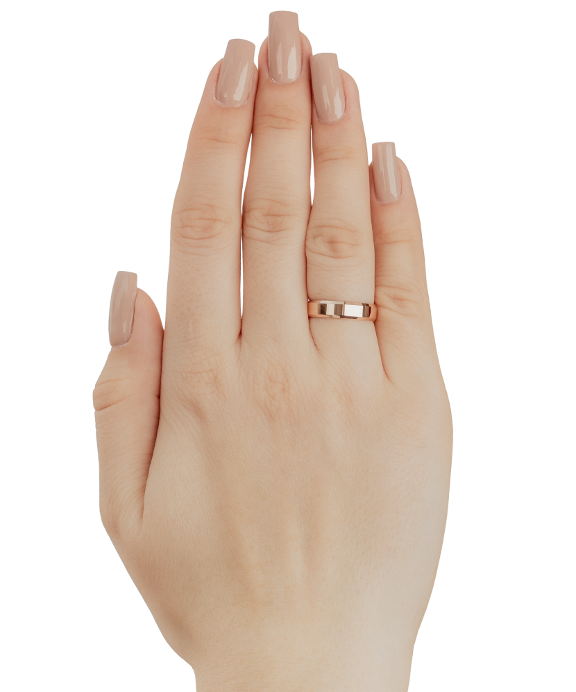 Kuldne pulm sõrmus 4.5mm mugavusega - 375