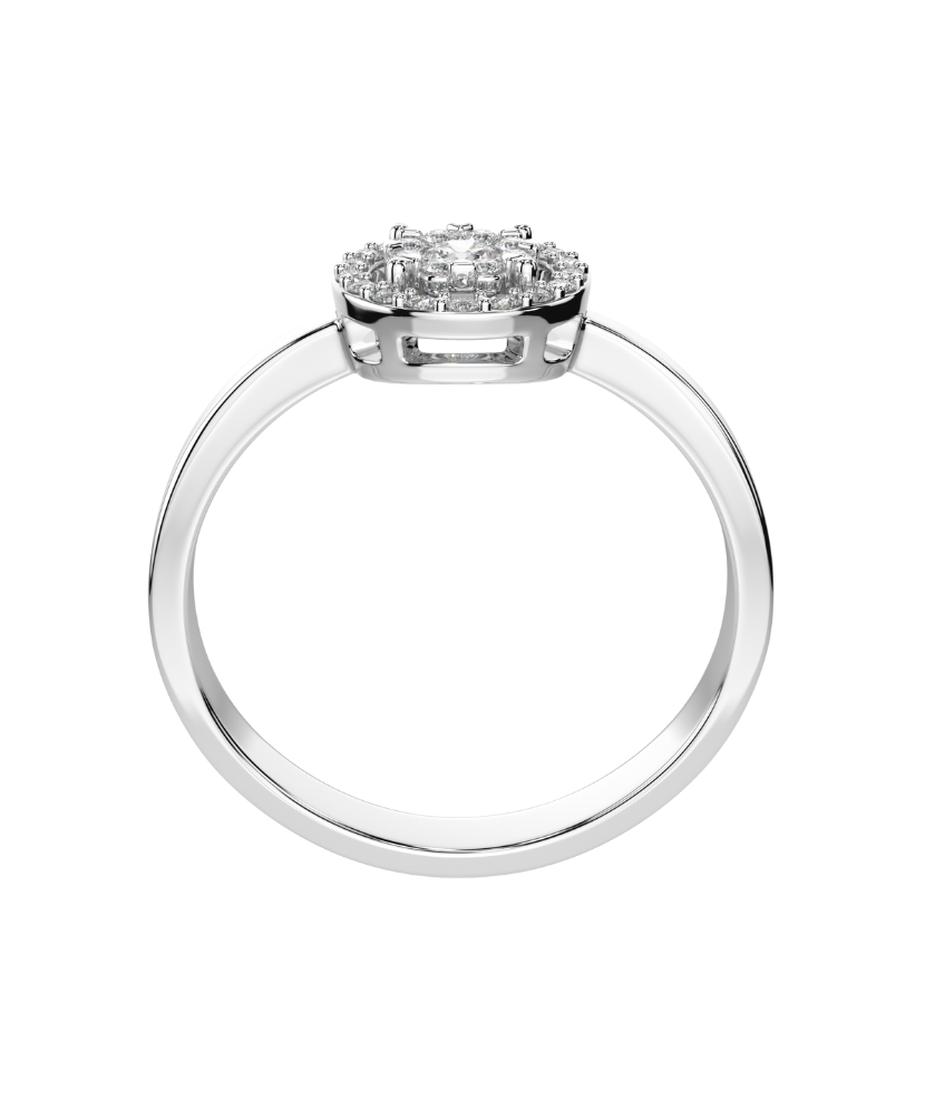 Valgest kullast sõrmus teemantidega