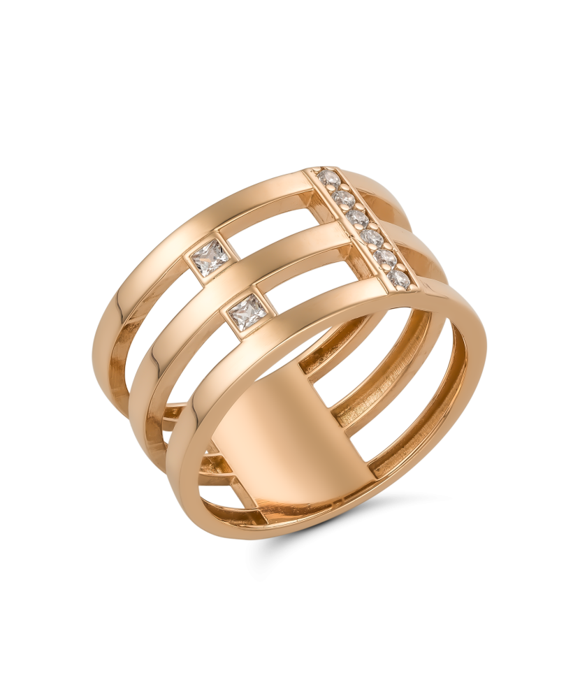 Kuldsõrmus tsirkoonidega