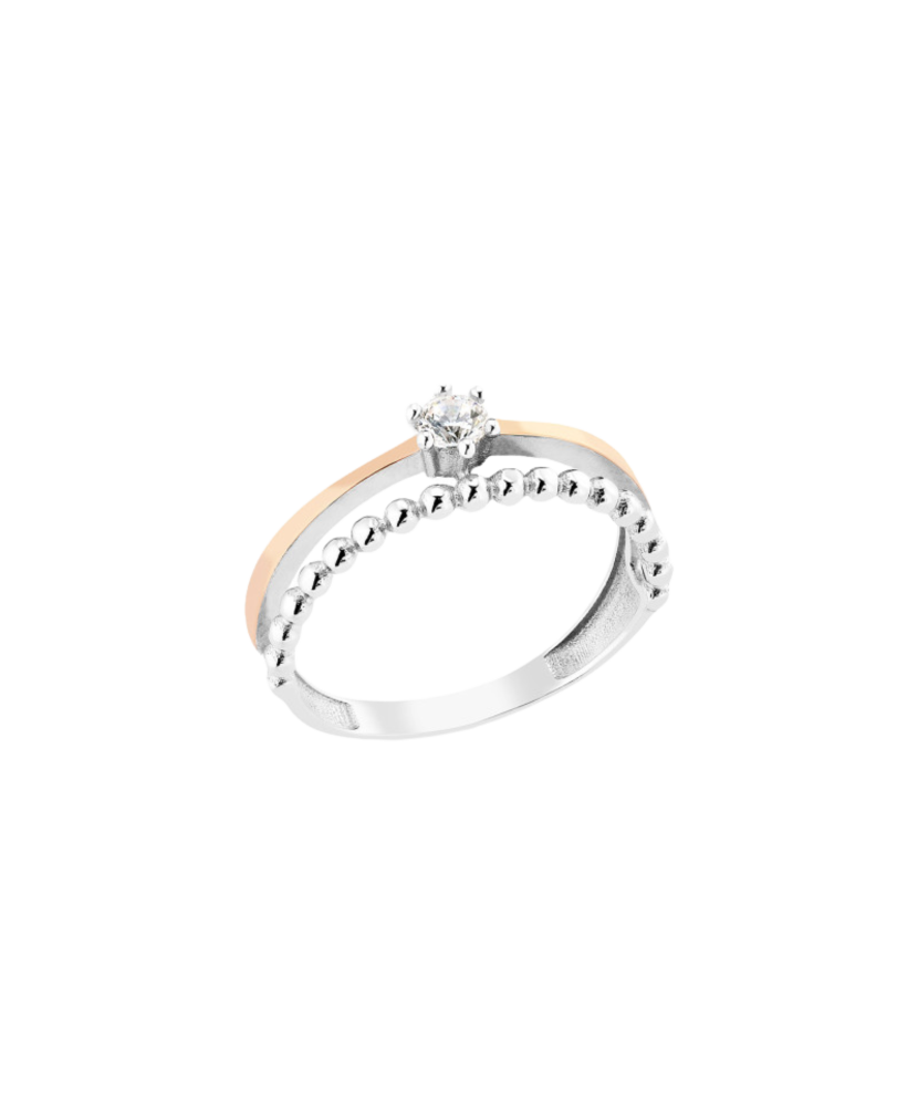 Hõbesõrmus kullatud tsirkoonidega