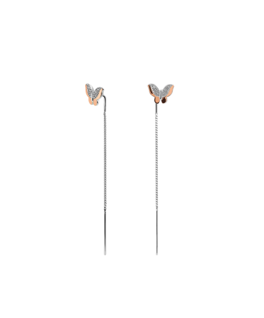 Hõbekõrvarõngad kullatud tsirkoonidega