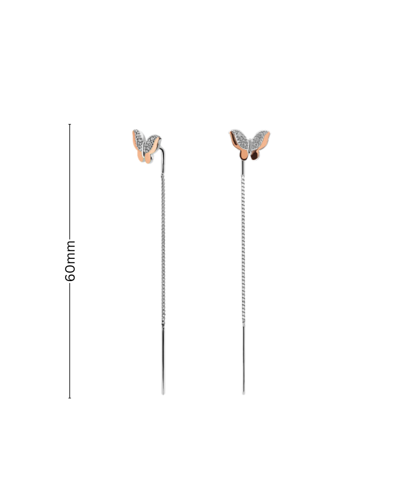 Hõbekõrvarõngad kullatud tsirkoonidega