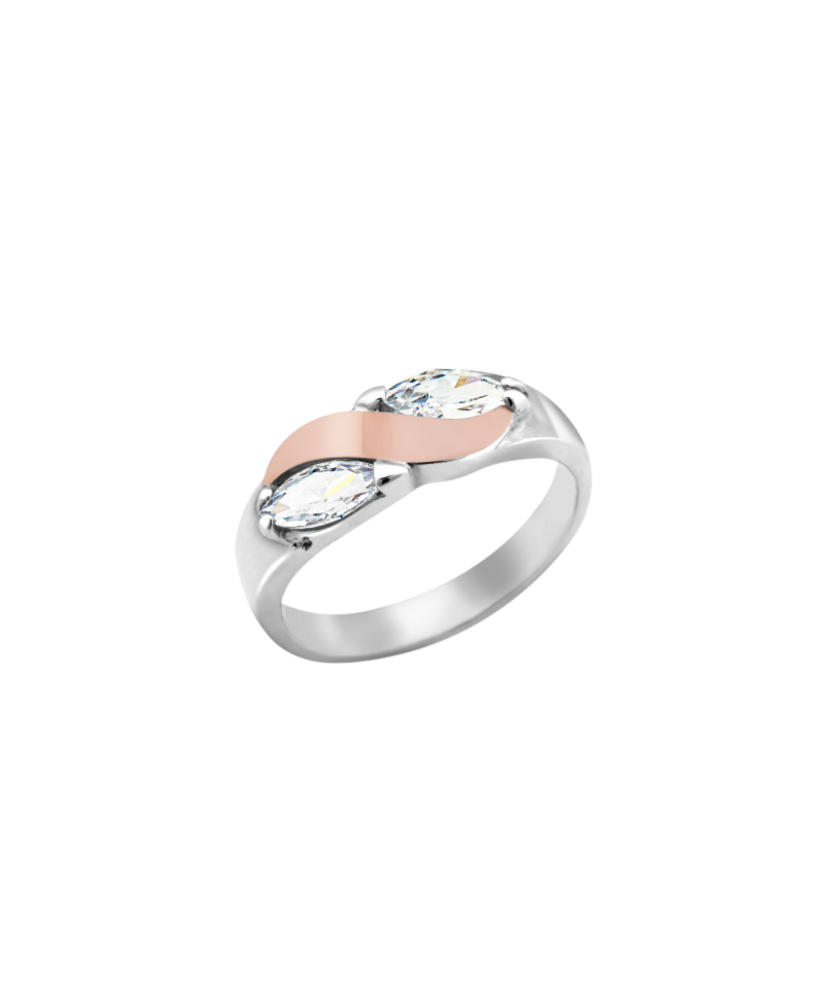 Hõbesõrmus kullatud tsirkoonidega