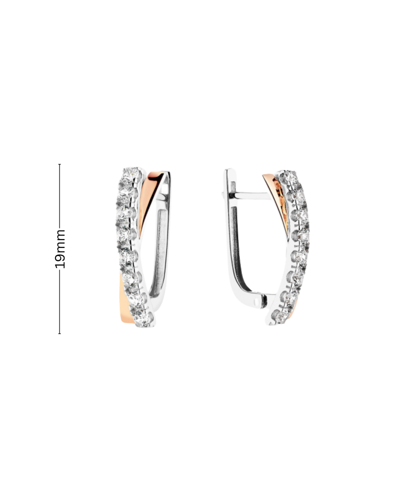 Hõbekõrvarõngad kullatud tsirkoonidega