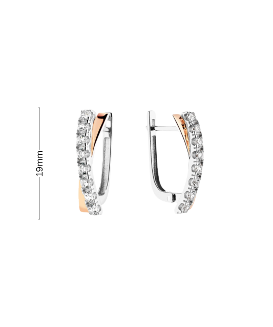 Hõbekõrvarõngad kullatud tsirkoonidega