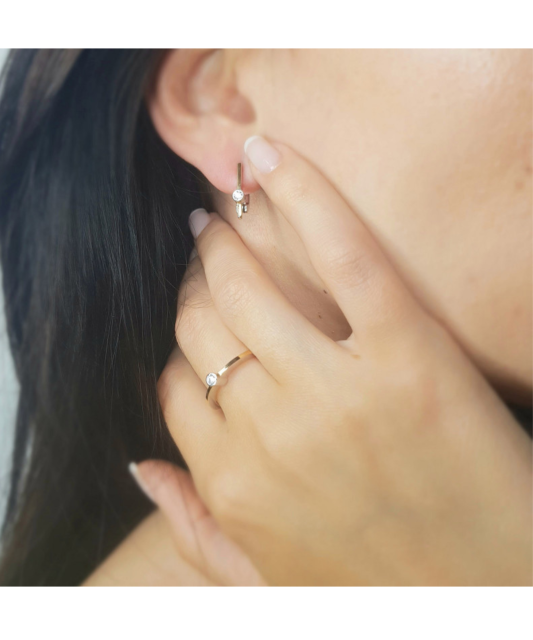 Серьги из позолоченного серебра с цирконами