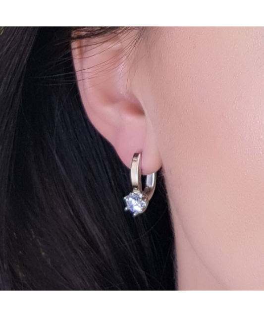 Серьги из позолоченного серебра с цирконами