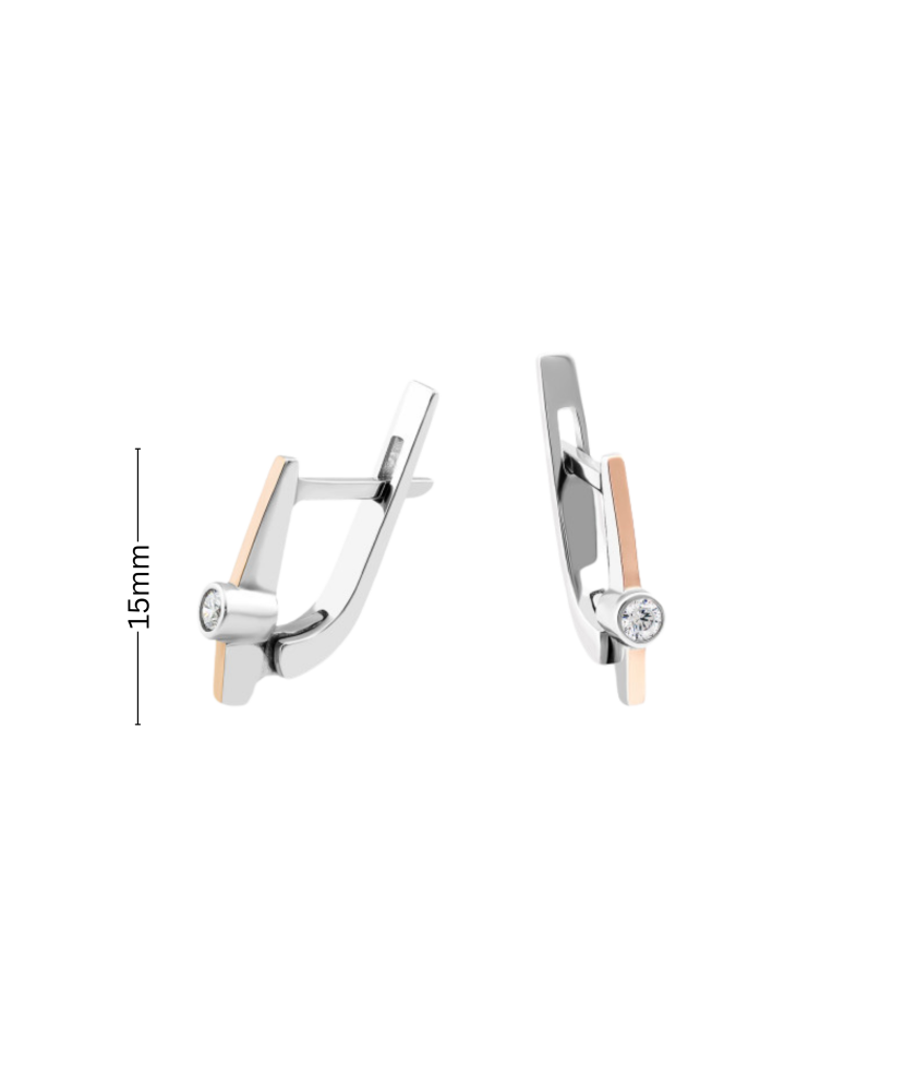 Серьги из позолоченного серебра с цирконами