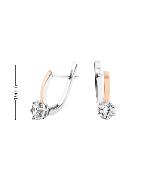 Hõbekõrvarõngad kullatud tsirkoonidega