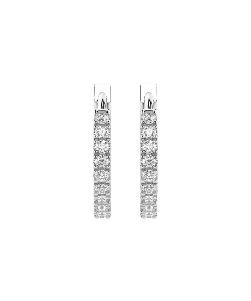 Valgest kullast kõrvarõngad briljantidega