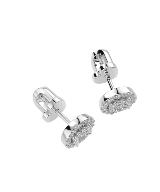 Valgest kullast kõrvarõngad briljantidega