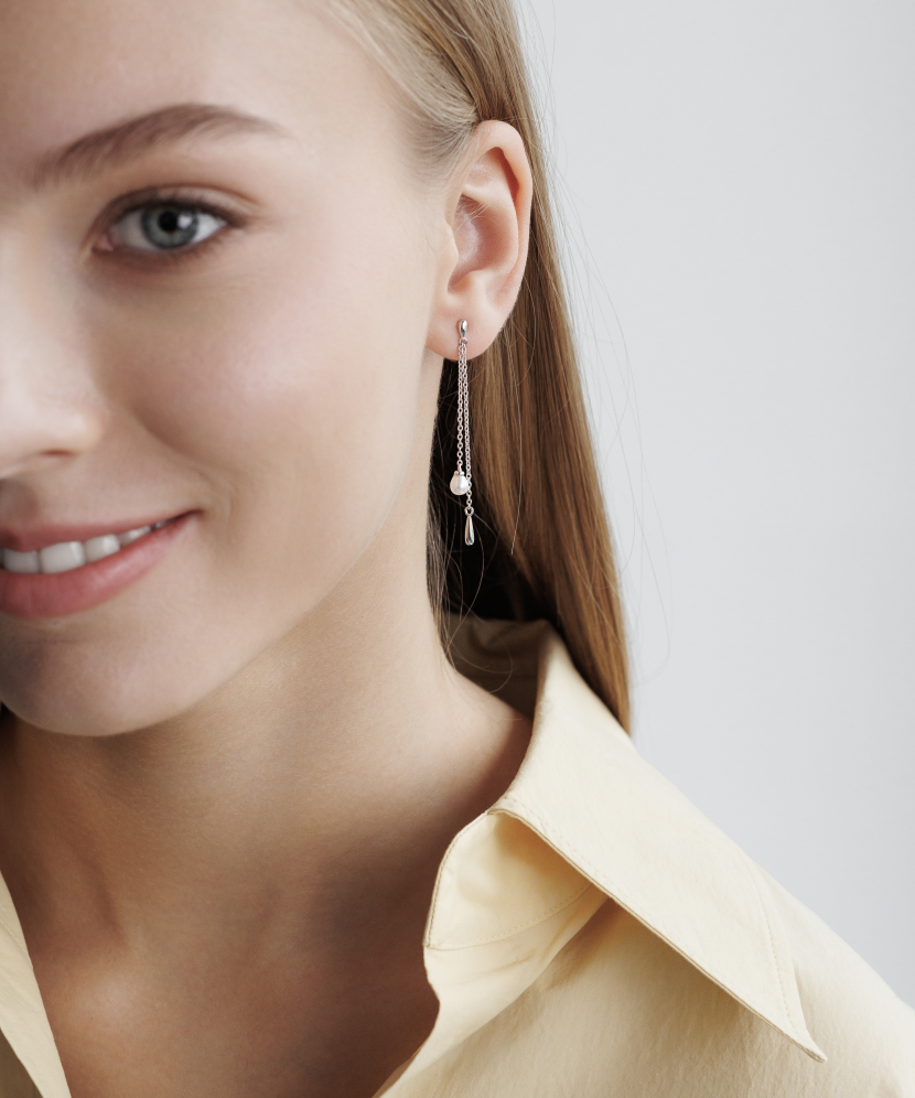 Hõbekõrvarõngad pärlitega