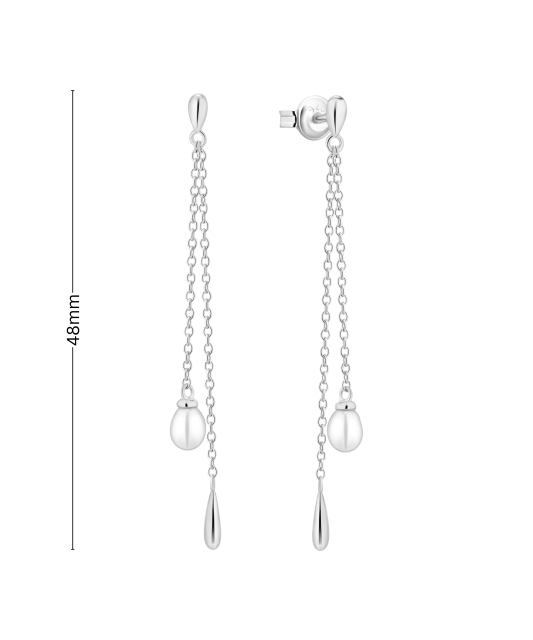 Hõbekõrvarõngad pärlitega