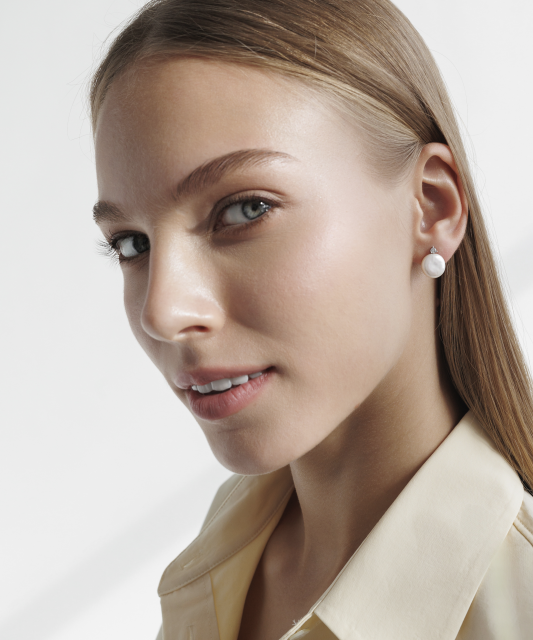 Hõbekõrvarõngad pärlite ja tsirkoonidega