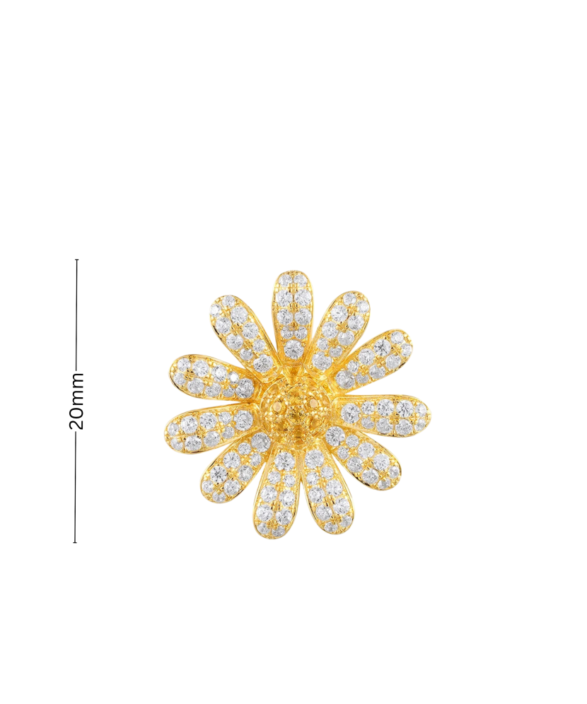 Кольцо из золочёного серебрасо шпинелями и фианитами