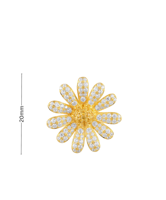 Кольцо из золочёного серебрасо шпинелями и фианитами