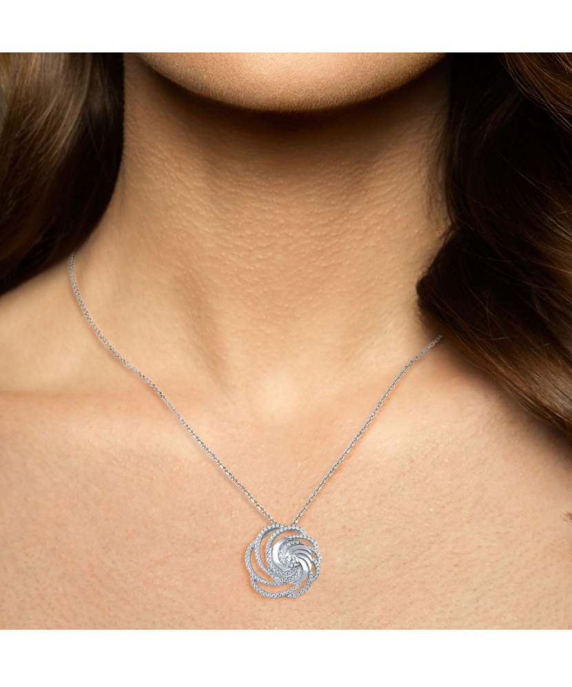 Серебряный подвеска с цирконами