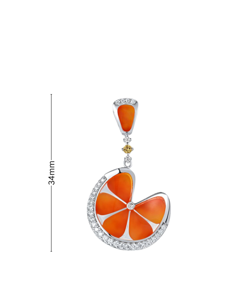 Серебряный подвеска с цирконами и эмалью