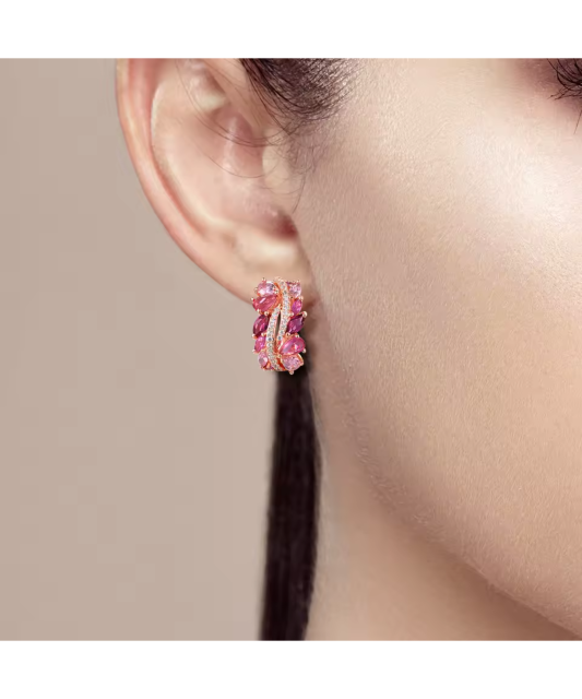 Kullatud hõbedast kõrvarõngad nano-safiiride ja tsirkoonidega