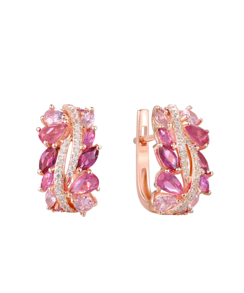 Kullatud hõbedast kõrvarõngad nano-safiiride ja tsirkoonidega