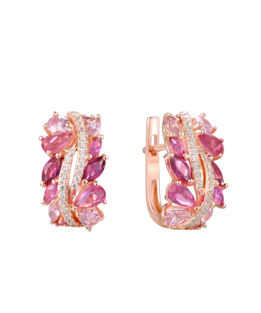 Kullatud hõbedast kõrvarõngad nano-safiiride ja tsirkoonidega