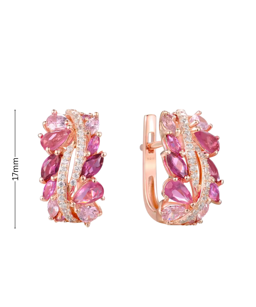 Kullatud hõbedast kõrvarõngad nano-safiiride ja tsirkoonidega