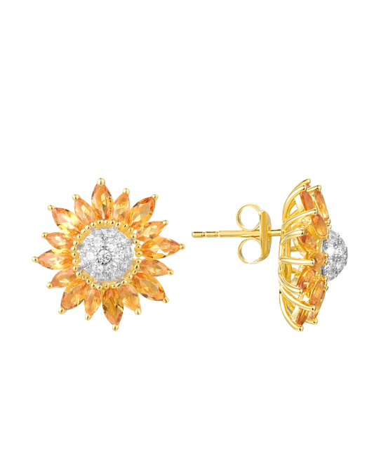 Kullatud Hõbedast kõrvarõngad tsirkoonide ja spinellidega