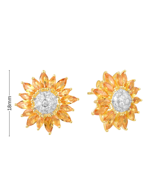 Kullatud Hõbedast kõrvarõngad tsirkoonide ja spinellidega