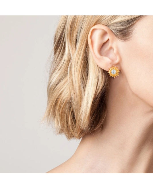 Kullatud Hõbedast kõrvarõngad tsirkoonide ja spinellidega