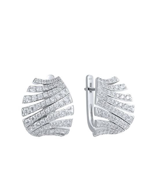 Позолоченные серьги из серебра с цирконами