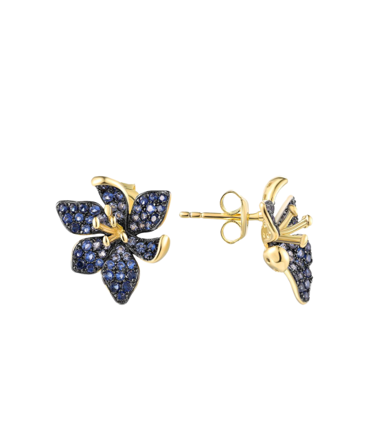 Позолоченные серебряные серьги со шпинелями