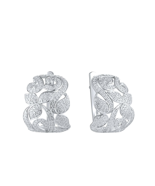 Hõbekõrvarõngad tsirkoonidega