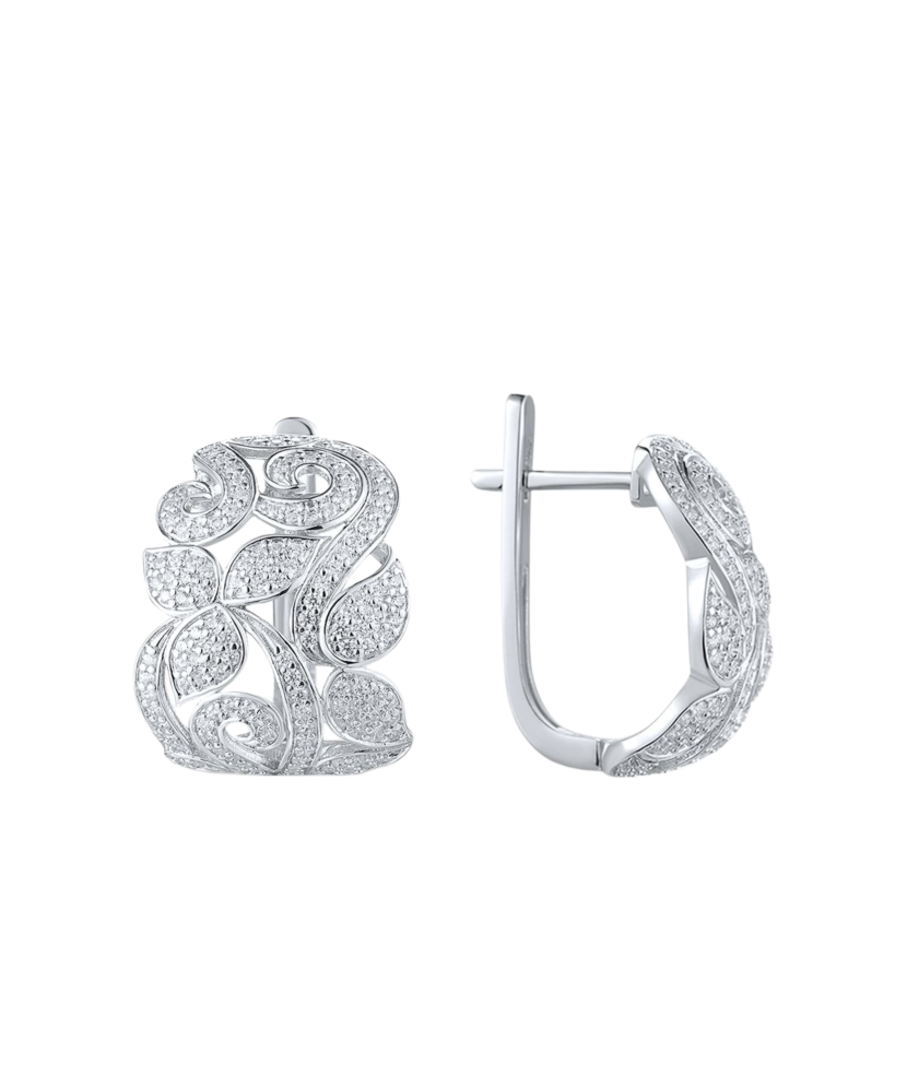 Hõbekõrvarõngad tsirkoonidega