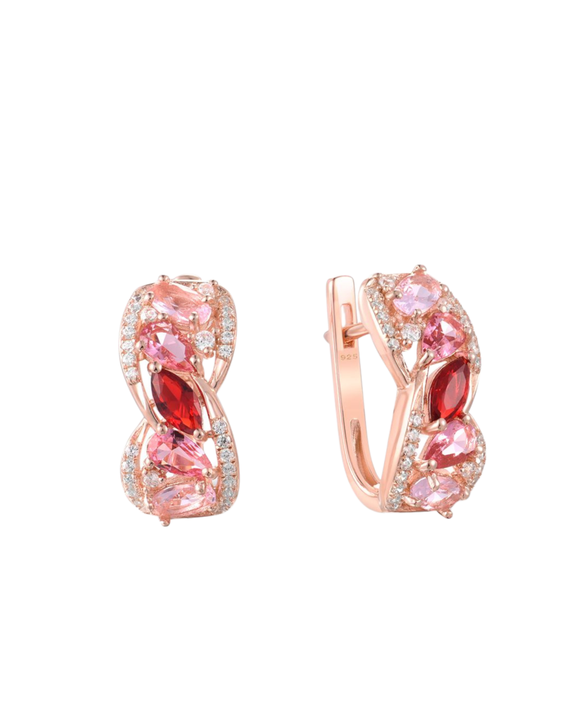 Kullatud hõbekõrvarõngad tsirkoonidega