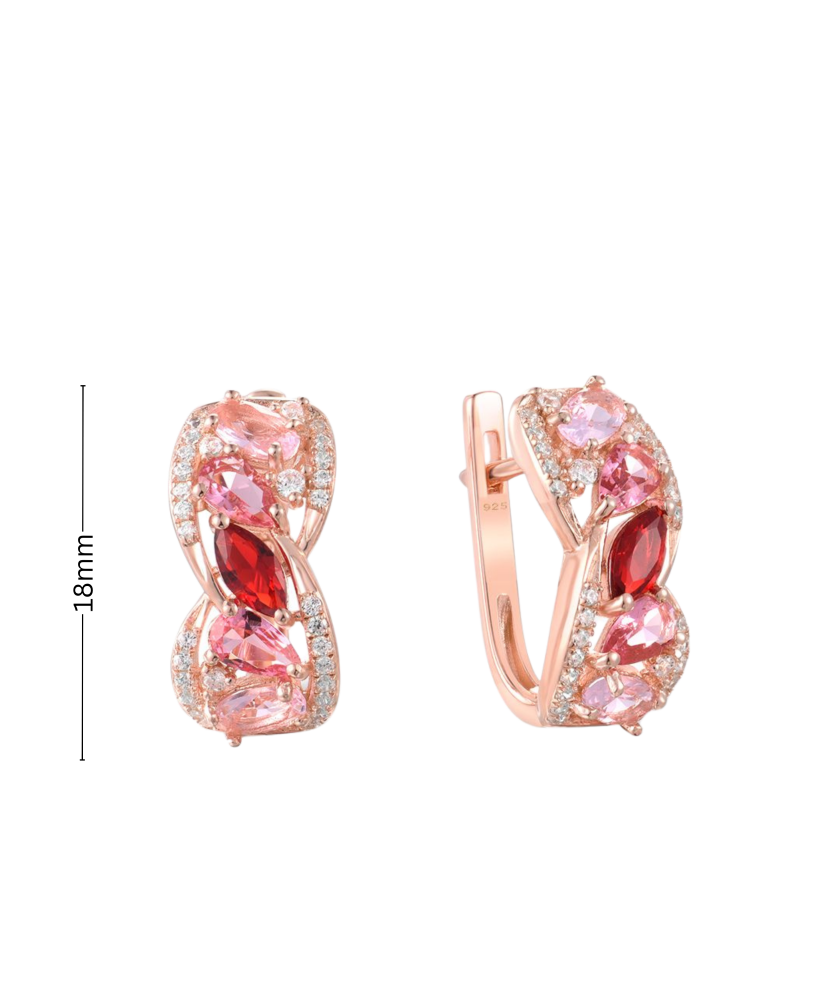 Kullatud hõbekõrvarõngad tsirkoonidega