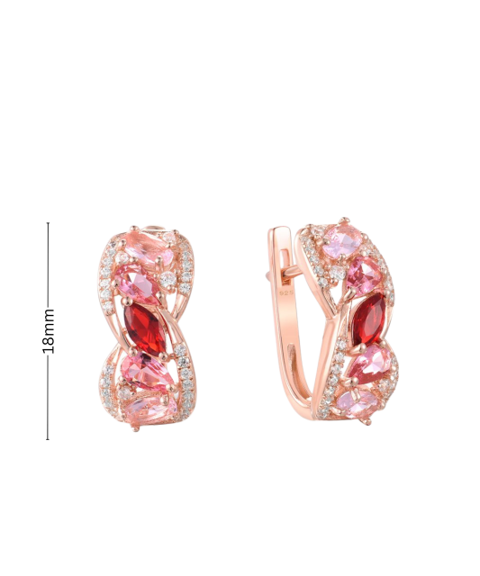 Kullatud hõbekõrvarõngad tsirkoonidega